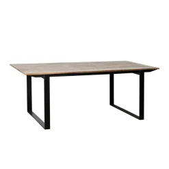Industriële Eettafels-Livingfurn - Eetkamertafel Valdez - U poot - Mango Hout - 200 cm - Bruin