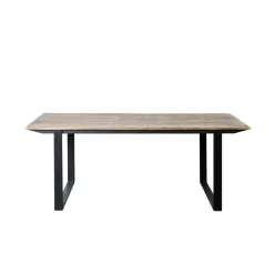 Industriële Eettafels-Livingfurn - Eetkamertafel Valdez - U poot - Mango Hout - 200 cm - Bruin