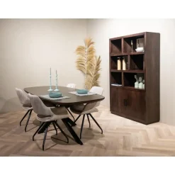 Livingfurn - Eetkamertafel Jesper Danish Oval Brown 180 cm - Mangohout