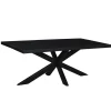 Rechthoekige Eettafels|Industriële Eettafels-Livingfurn - Moderne Zwarte Eetkamertafel - Spider - Mangohout - 180 cm