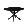 Industriële Eettafels|Ronde Eettafels-Livingfurn - Ronde Eetkamertafel Oslo Zwart - Acasiahout - 120 cm