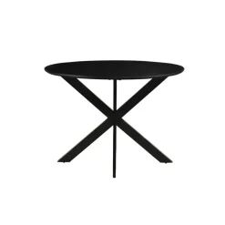 Industriële Eettafels|Ronde Eettafels-Livingfurn - Ronde Eetkamertafel Oslo Zwart - Acasiahout - 120 cm