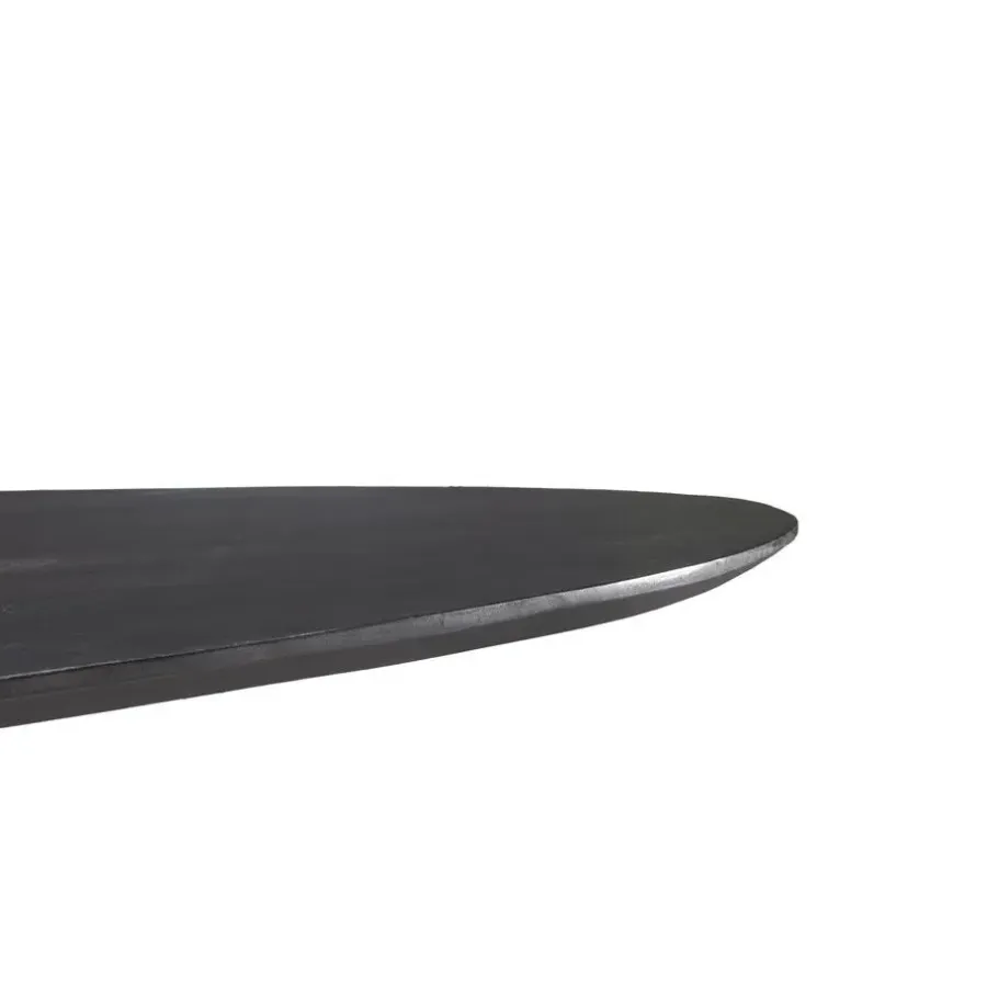 Industriële Eettafels|Ronde Eettafels-Livingfurn - Ronde Eetkamertafel Oslo Zwart - Acasiahout - 120 cm