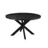 Livingfurn - Ronde Zwarte Eetkamertafel Kala - Mango Hout - 130 cm