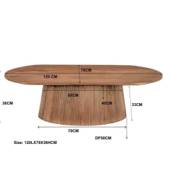 Salontafels-Livingfurn - Salontafel Salvator Oval 120 - Mangohout