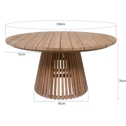 Tuintafels-Livingfurn - Tuintafel - Cindo 150cm - Bruin
