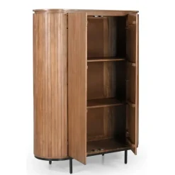 Wandkasten-Livingfurn Kabinetkast Noor Naturel 150cm Mangohout