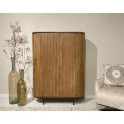 Wandkasten-Livingfurn Kabinetkast Noor Naturel 150cm Mangohout