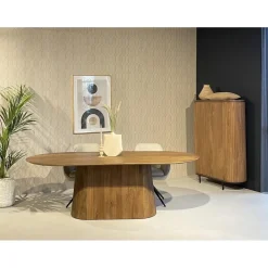 Wandkasten-Livingfurn Kabinetkast Noor Naturel 150cm Mangohout