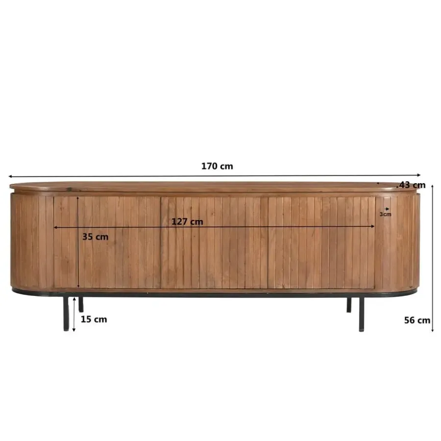 Livingfurn Tv-Meubel Noor Naturel 170cm Mangohout