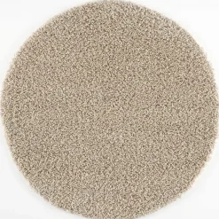 Hoogpolige Vloerkleden|Ronde Vloerkleden-Muratap Loca Shaggy Rond Vloerkleed Beige Hoogpolig - 240 CM ROND