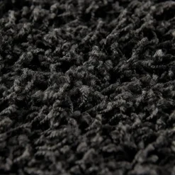Muratap Loca Shaggy Rond Vloerkleed Zwart Hoogpolig - 150 CM ROND