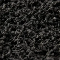 Muratap Loca Shaggy Rond Vloerkleed Zwart Hoogpolig - 150 CM ROND