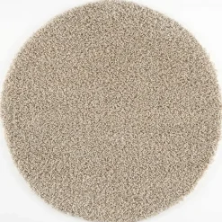Vloerkleden|Hoogpolige Vloerkleden-Muratap Loca Shaggy Rond Vloerkleed Beige Hoogpolig - 200 CM ROND