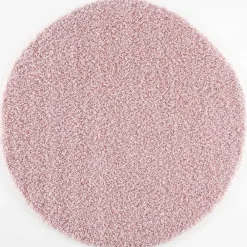 Muratap Loca Shaggy Rond Vloerkleed Licht Roze Hoogpolig - 150 CM ROND