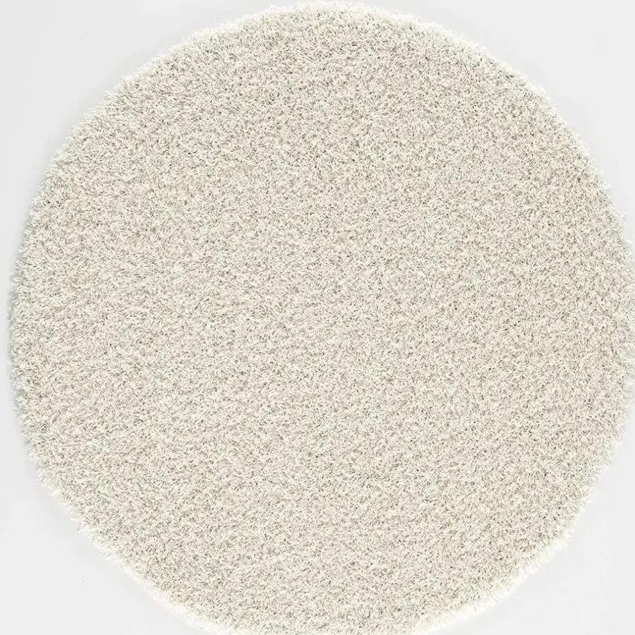 Muratap Loca Shaggy Rond Vloerkleed Creme Hoogpolig - 120 CM ROND