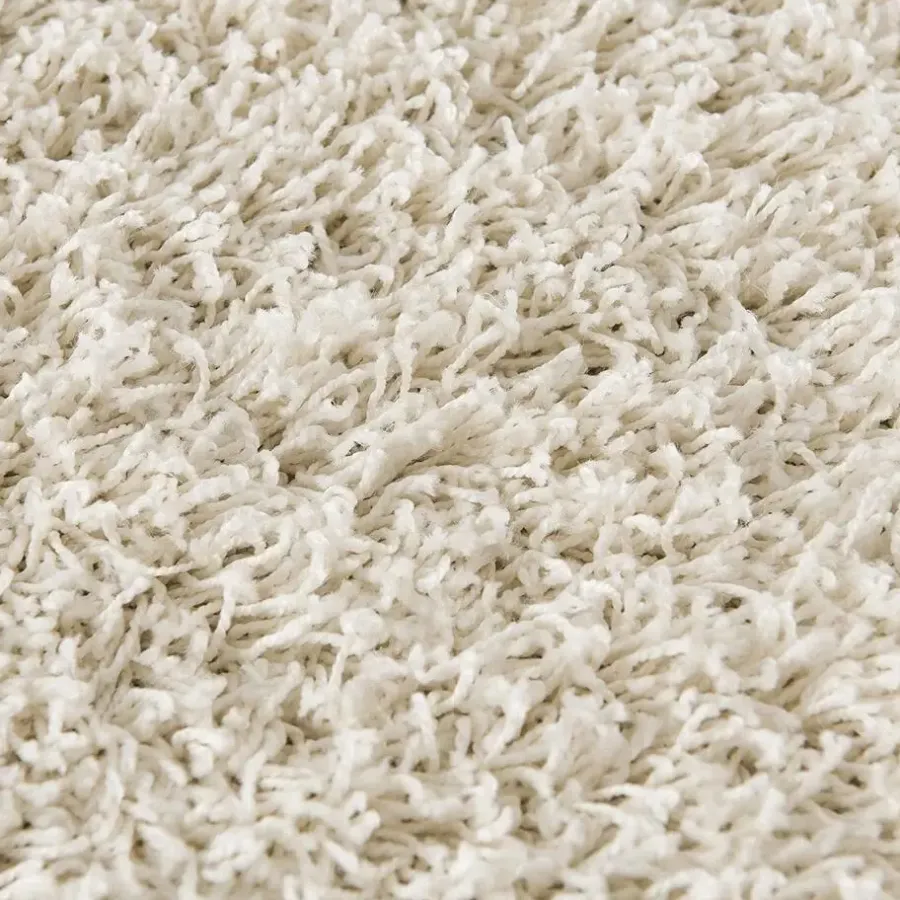 Muratap Loca Shaggy Rond Vloerkleed Creme Hoogpolig - 120 CM ROND