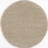Ronde Vloerkleden|Hoogpolige Vloerkleden-Muratap Loca Shaggy Rond Vloerkleed Beige Hoogpolig - 120 CM ROND
