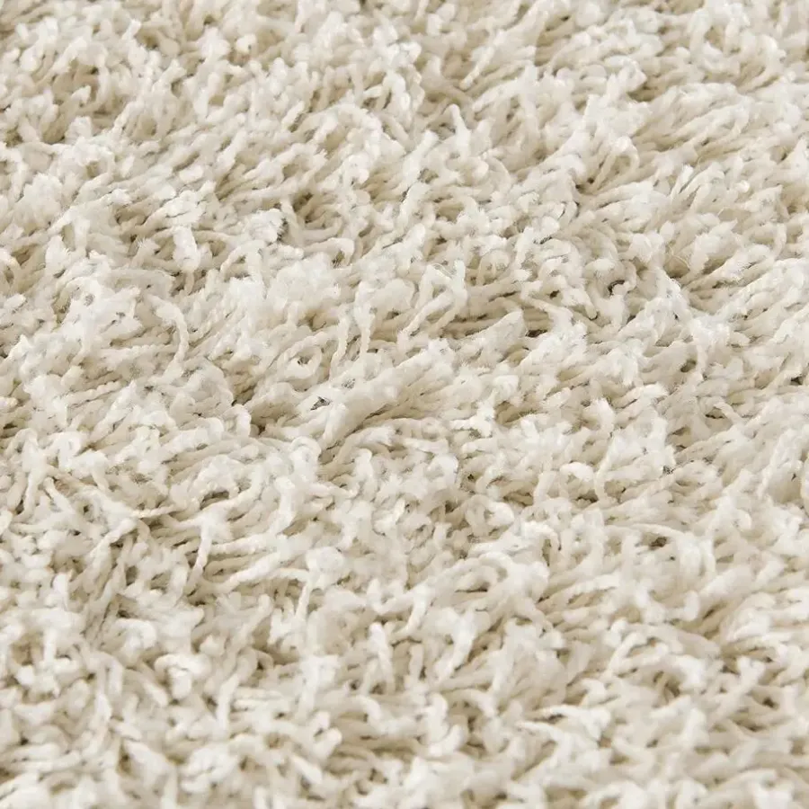 Vloerkleden|Hoogpolige Vloerkleden-Muratap Loca Shaggy Rond Vloerkleed Creme Hoogpolig - 200 CM ROND