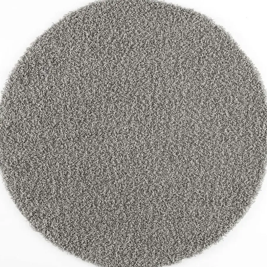 Muratap Loca Shaggy Rond Vloerkleed Lichtgrijs Hoogpolig - 200 CM ROND