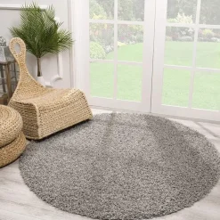 Muratap Loca Shaggy Rond Vloerkleed Lichtgrijs Hoogpolig - 200 CM ROND