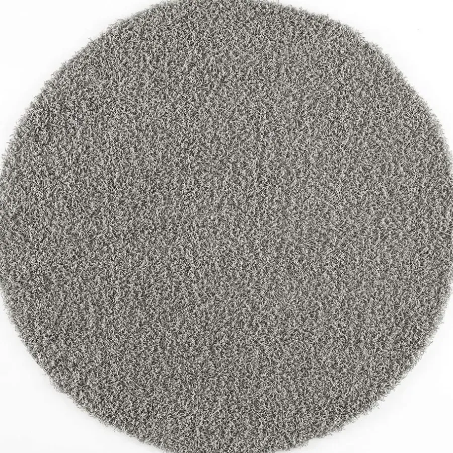 Muratap Loca Shaggy Rond Vloerkleed Lichtgrijs Hoogpolig - 150 CM ROND