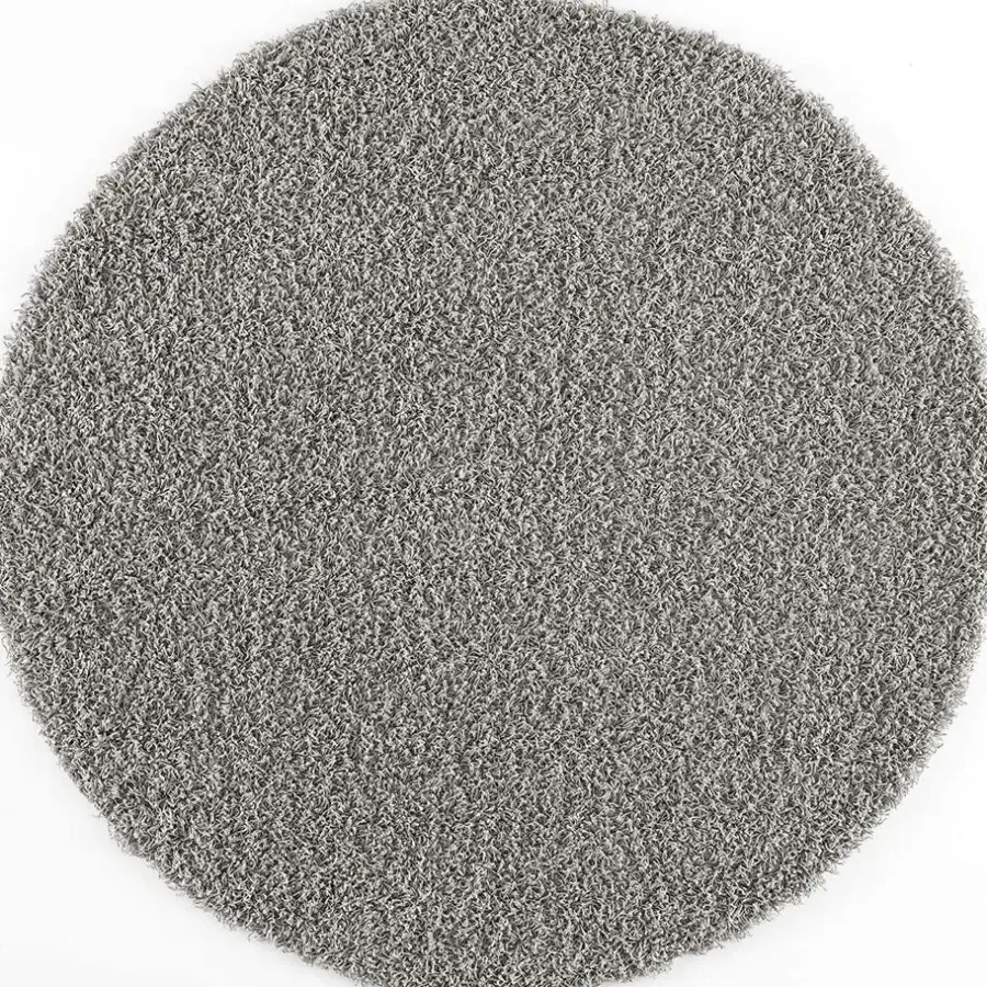 Muratap Loca Shaggy Rond Vloerkleed Lichtgrijs Hoogpolig - 150 CM ROND