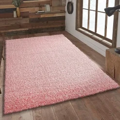Hoogpolige Vloerkleden-Muratap Loca Shaggy Vloerkleed – Modern Uni Effen – Roze Hoogpolig & Zacht - 160x230 CM
