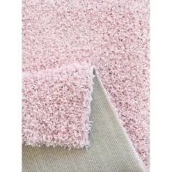 Hoogpolige Vloerkleden-Muratap Loca Shaggy Vloerkleed – Modern Uni Effen – Roze Hoogpolig & Zacht - 200x290 CM
