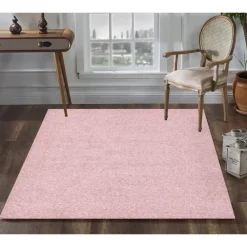 Hoogpolige Vloerkleden-Muratap Loca Shaggy Vloerkleed – Modern Uni Effen – Roze Hoogpolig & Zacht - 200x290 CM