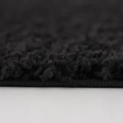 Hoogpolige Vloerkleden-Muratap Loca Shaggy Vloerkleed – Modern Uni Effen – Zwart Hoogpolig & Zacht - 120x170 CM