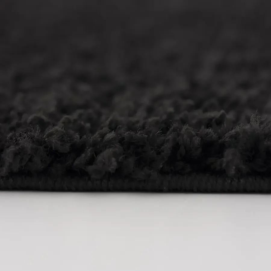 Hoogpolige Vloerkleden-Muratap Loca Shaggy Vloerkleed – Modern Uni Effen – Zwart Hoogpolig & Zacht - 120x170 CM