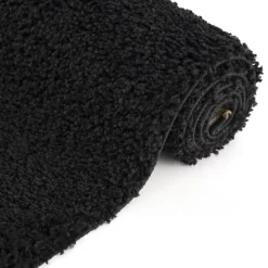 Hoogpolige Vloerkleden-Muratap Loca Shaggy Vloerkleed – Modern Uni Effen – Zwart Hoogpolig & Zacht - 120x170 CM