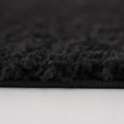 Hoogpolige Vloerkleden-Muratap Loca Shaggy Vloerkleed – Modern Uni Effen – Zwart Hoogpolig & Zacht - 160x230 CM