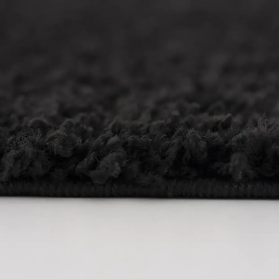 Hoogpolige Vloerkleden-Muratap Loca Shaggy Vloerkleed – Modern Uni Effen – Zwart Hoogpolig & Zacht - 160x230 CM