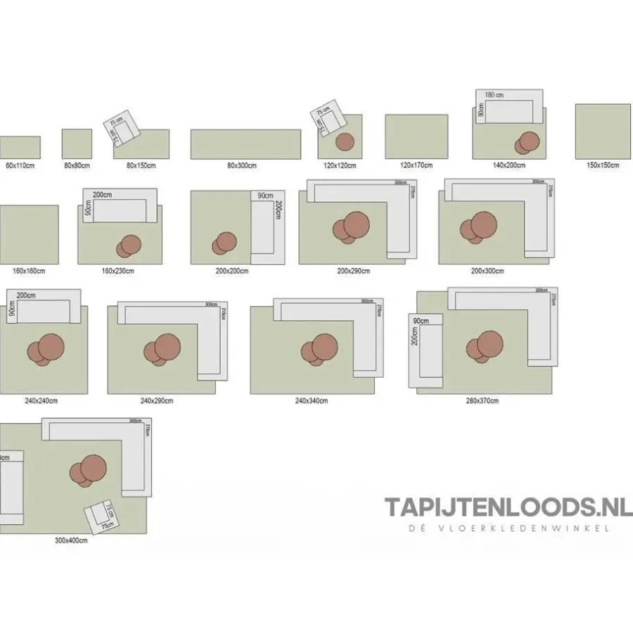 Muratap Loca Shaggy Vloerkleed Beige Hoogpolig - 160x230 CM