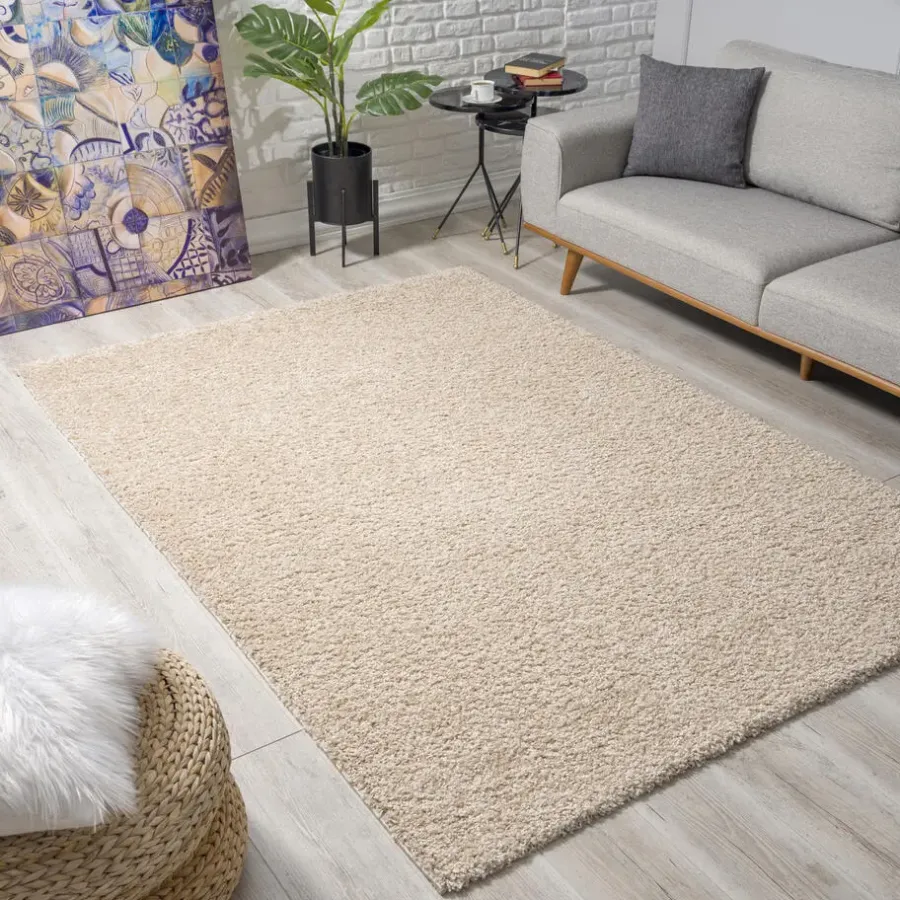 Vloerkleden|Hoogpolige Vloerkleden-Muratap Loca Shaggy Vloerkleed Beige Hoogpolig - 200x290 CM