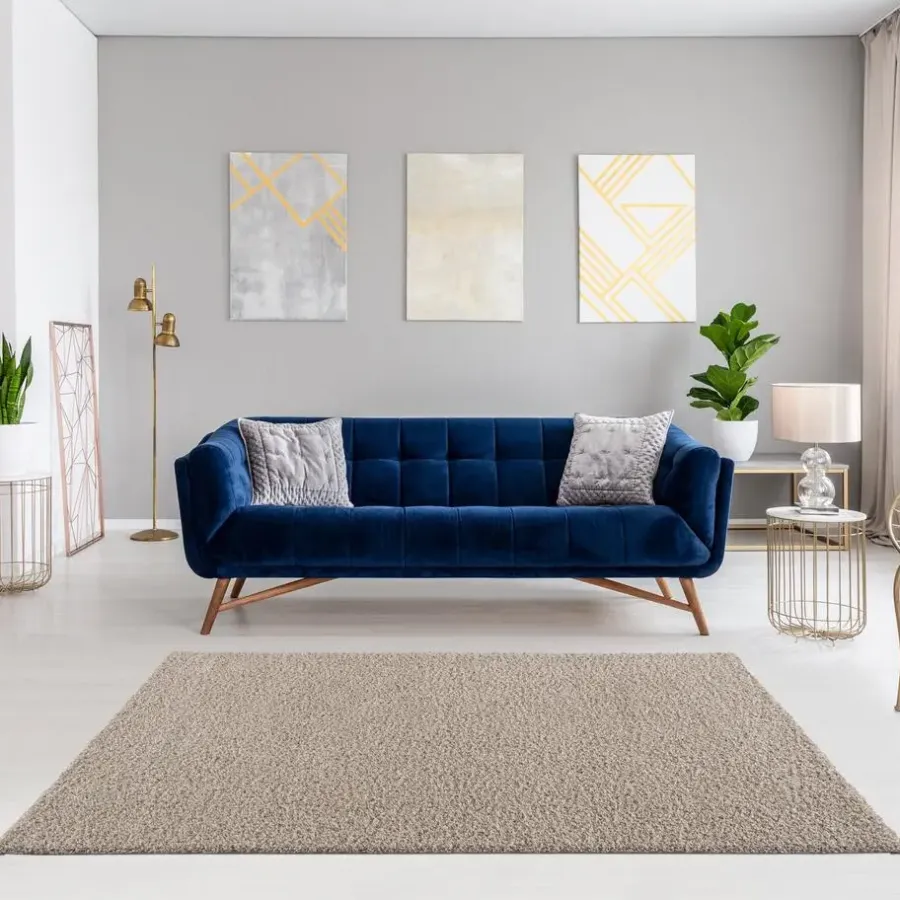 Hoogpolige Vloerkleden-Muratap Loca Shaggy Vloerkleed Beige Hoogpolig - 120x170 CM