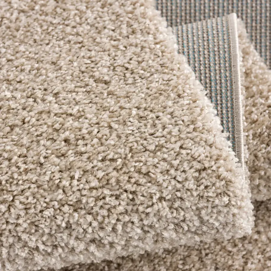 Hoogpolige Vloerkleden-Muratap Loca Shaggy Vloerkleed Beige Hoogpolig - 200x200 CM Vierkant