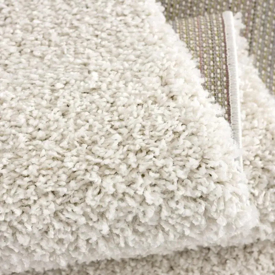 Vloerkleden|Hoogpolige Vloerkleden-Muratap Loca Shaggy Vloerkleed Creme Hoogpolig - 160x230 CM