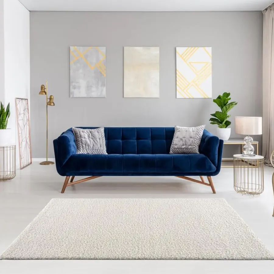 Vloerkleden|Hoogpolige Vloerkleden-Muratap Loca Shaggy Vloerkleed Creme Hoogpolig - 160x230 CM