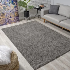 Muratap Loca Shaggy Vloerkleed Grijs Hoogpolig - 300x400 CM