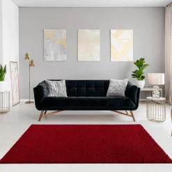 Hoogpolige Vloerkleden-Muratap Loca Shaggy Vloerkleed Rood Hoogpolig - 140x200 CM