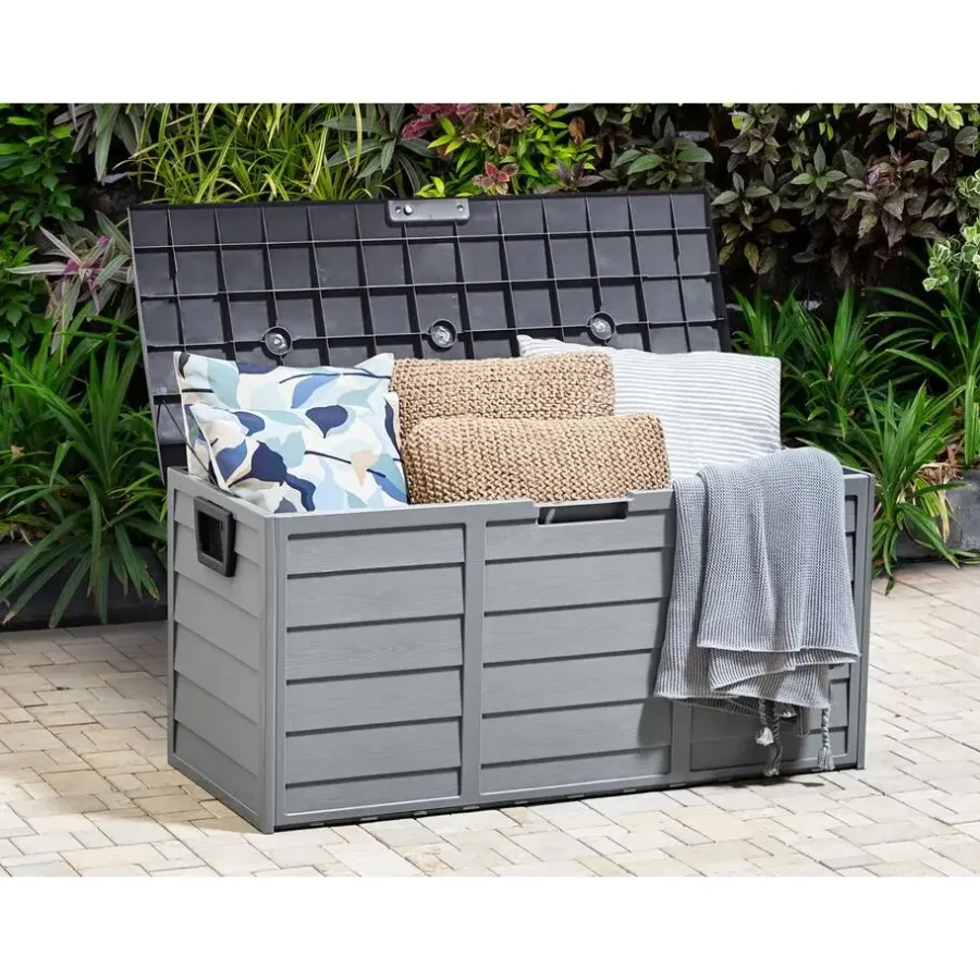 Beliani LOCARNO - Kussenbox - Grijs - 112 cm - Synthetisch materiaal