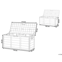 Beliani LOCARNO - Kussenbox - Grijs - 112 cm - Synthetisch materiaal