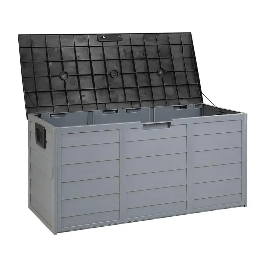 Kussenboxen-Beliani LOCARNO - Kussenbox - Grijs/Zwart - 112 cm - Synthetisch materiaal