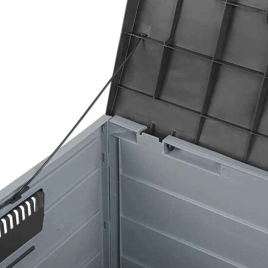 Kussenboxen-Beliani LOCARNO - Kussenbox - Grijs/Zwart - 112 cm - Synthetisch materiaal