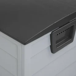 Kussenboxen-Beliani LOCARNO - Kussenbox - Grijs/Zwart - 112 cm - Synthetisch materiaal