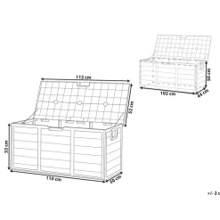 Kussenboxen-Beliani LOCARNO - Kussenbox - Grijs/Zwart - 112 cm - Synthetisch materiaal