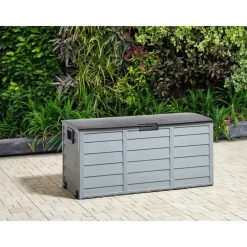 Kussenboxen-Beliani LOCARNO - Kussenbox - Grijs/Zwart - 112 cm - Synthetisch materiaal